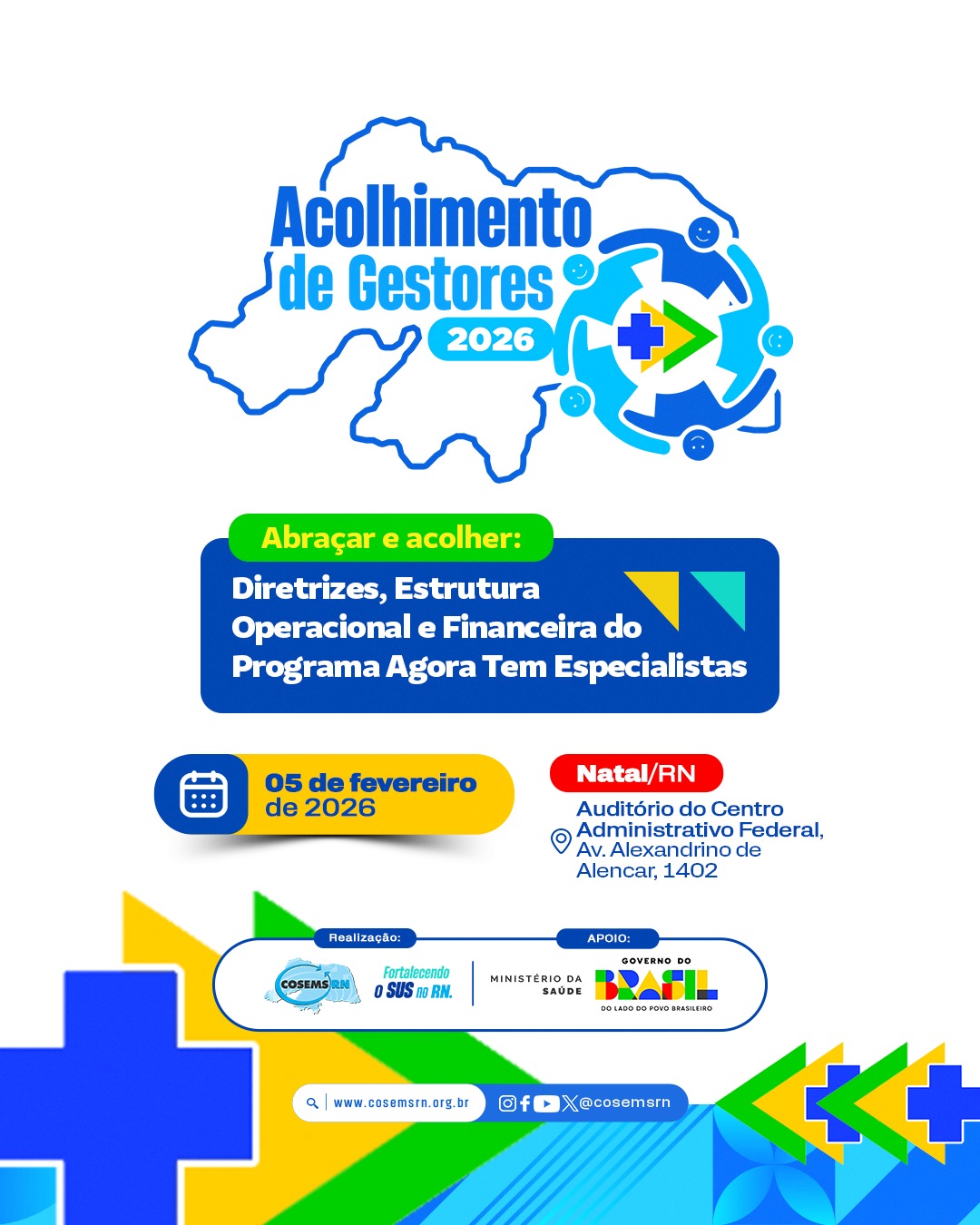 Cosems-RN promoverá Acolhimento de Gestores 2026 com foco no fortalecimento da gestão municipal de saúde