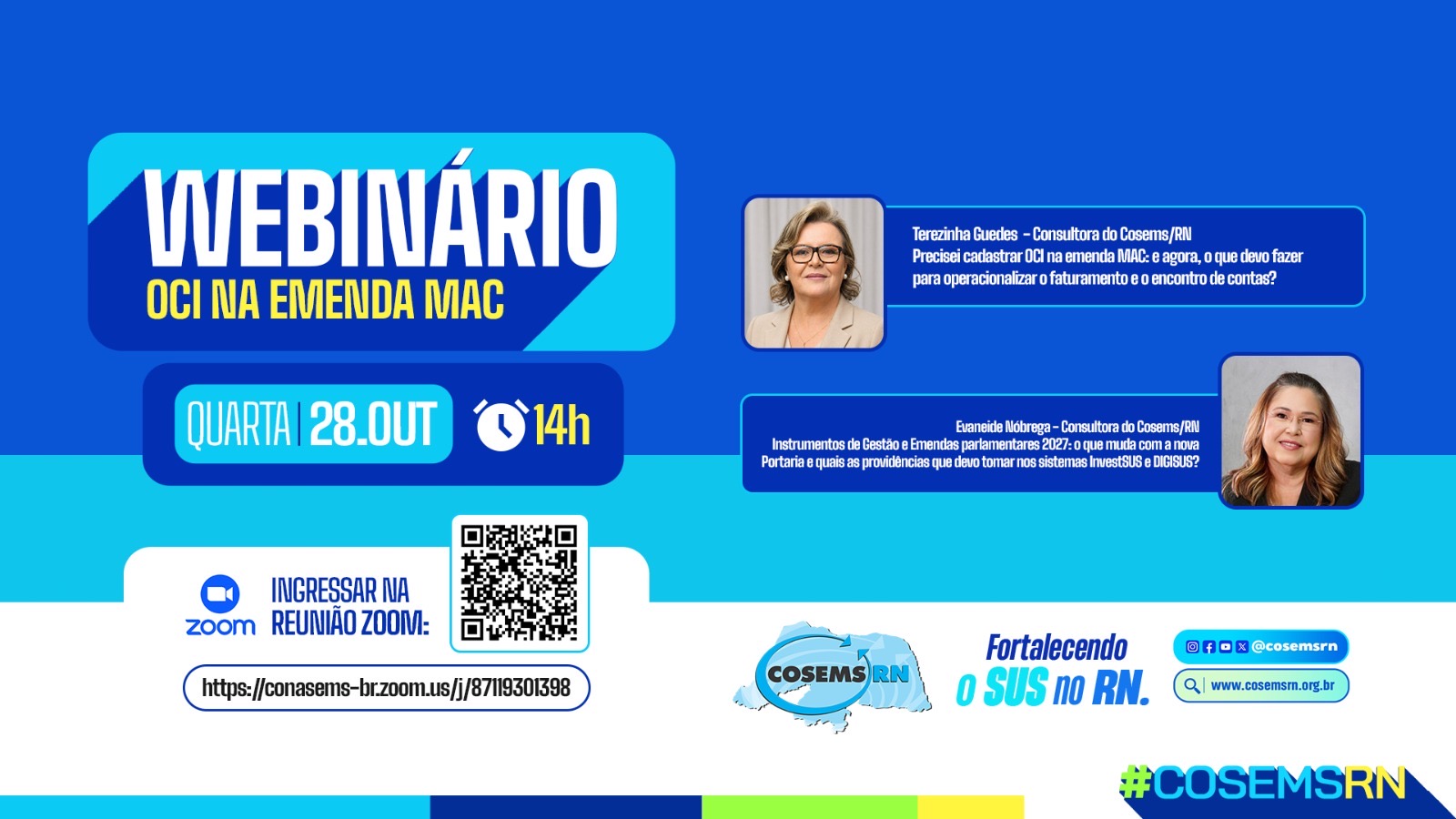 Cosems-RN promove webinário sobre faturamento, instrumentos de gestão e emendas parlamentares para 2027