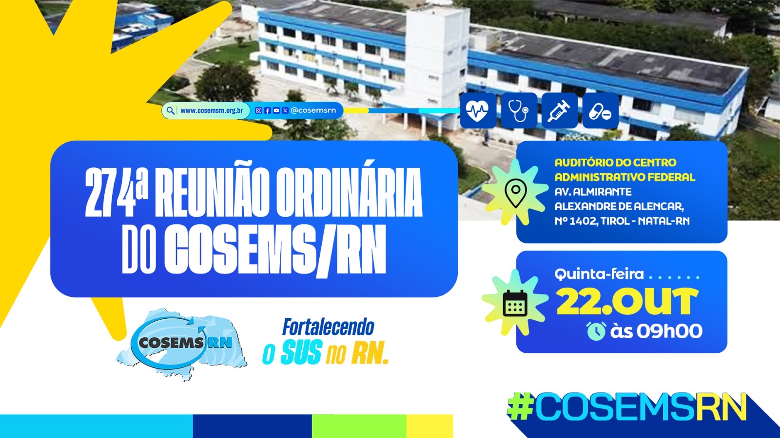 AVISO DE PAUTA – COSEMS REALIZARÁ 274ª REUNIÃO ORDINÁRIA COM DEBATES SOBRE REGULAÇÃO DE CIRURGIAS, VIGILÂNCIA EPIDEMIOLÓGICA E FORTALECIMENTO DO SUS